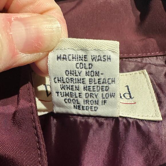 Westbound Size Small Trench Jacket Burgundy Rain Coat Removable Hood Embroidery - Picture 8 of 9